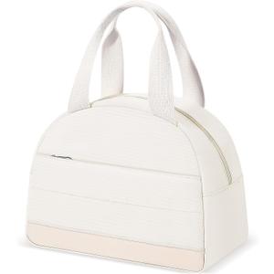 Lunch Box for Women, Leakproof Insulated Lunch Bag, Cute Lunch Box, Lunch Tote Bag with Large Capacity, Lunch Container for Work/Office/School (M-Beige)