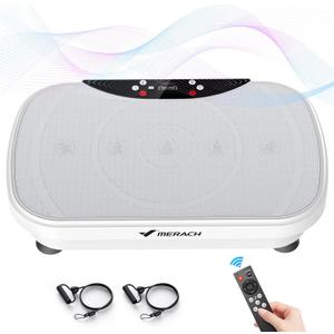 MERACH Vibration Plate Exercise Machine, Vibration Plate for Lymphatic Drainage Weight Loss, Vibrating Plate Exercise Machine with Bluetooth and LED Display, Workout Equipment for Women Men Home