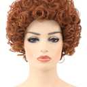 Red Orange Curly Wig for Women Costume Short Fluffy Synthetic Hair Wigs for Adults Women's Men's Cosplay Halloween Party (Red Orange)