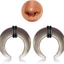 Stuppendux 2 PCS 14G-2G Glass Septum Stretching Buffalo Pincher Tapers Fresh Stretch Body Piercing Gauges Ear Hangers (Gray)