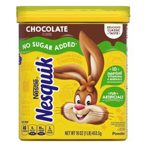 Nesquik Chocolate Powder No Sugar Added, 16 oz
