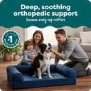 FurHaven Classic Sofa Orthopedic Dog Bed for Large Dogs with Egg Crate with a Solid Orthopedic Foam Base for Joint Support, Removable Washable Cover, Large, Quilted Sofa, Navy (Blue)