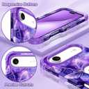 LONTECT for iPhone Air Case Glow in The Dark Three Layer Heavy Duty Shockproof Hard PC+Soft Silicone Rugged Full Body Protective Case for Women Girls,Royal Light