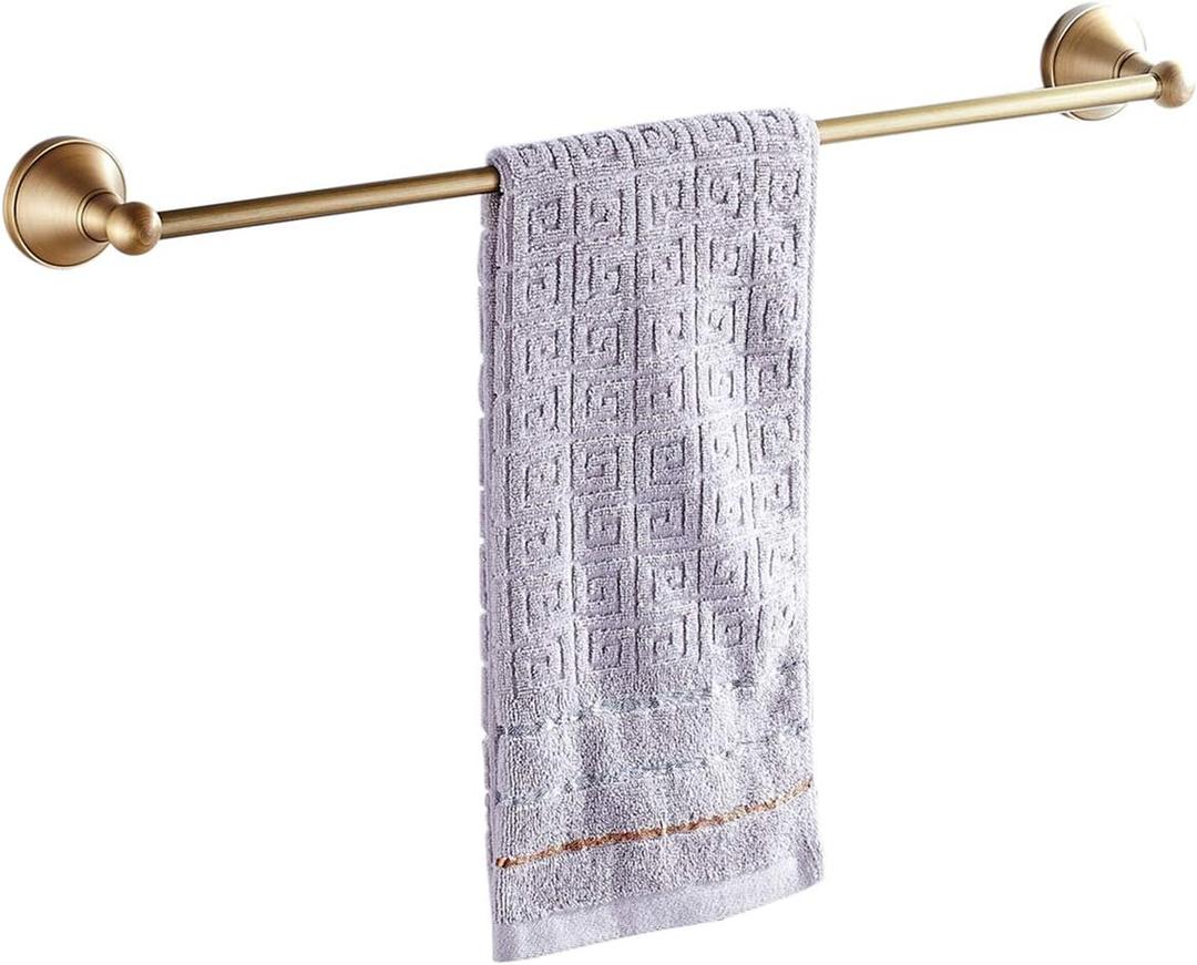 Flybath Towel Bar Rail Single Layer Antique Brass Towels Hanger Holder Wall Mounted 57 cm / 22 Inch, Brushed Bronze