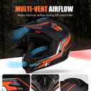 Yesmotor Youth Dirt Bike Motorcycle Helmet Kid Full Face Helmet DOT, Orange, X-Large