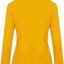 Blazers for Women Long Sleeve Notch Lapel Button Front Blazer Casual Work Office Suit Jackets with Pockets (Yellow, M)
