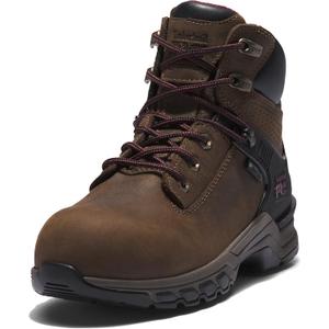 Timberland PRO womens Hypercharge 6 Inch Composite Safety Toe Waterproof Industrial Work Boot (8 Wide, Brown/Purple-2024 New)
