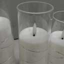 kakoya Flameless LED Candles with Timer 5 Pc Flickering Flameless Candles for Romantic Ambiance and Home Decoration Stable Acrylic Shell,with Embedded Star StringBattery Operated Candles (White)