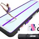 AWSUM Inflatable Air Gymnastics Mat 10ft/13ft/16ft/20ft/23ft Training mat 4/8 inches Thick tumbling mat with Electric Pump for Home/Gym/Outdoor (Purple/Black)