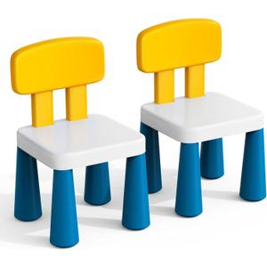 2 Pcs Plastic Toddler Chairs: Kids Chair for Table Birthday Gifts Step Stool Lightweight Indoor Outdoor School Playroom Nursery Beach Camping Activity Small Chair for Kids Boys Girls Age 3-6