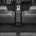 Motor Trend FlexTough LITE Rubber Car Mats Full Set - All Weather Floor Mats for Trucks, Cars & SUVs - Automotive Waterproof Black Car Floor Mats for Cars Interior Accessories Universal Trim-to-Fit