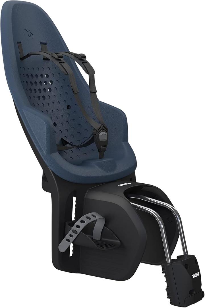 Thule Yepp 2 Mounted Child Bike seat, Adjustable footrests, 5-Point Harness and Easy to Mount Design (Majolica Blue)