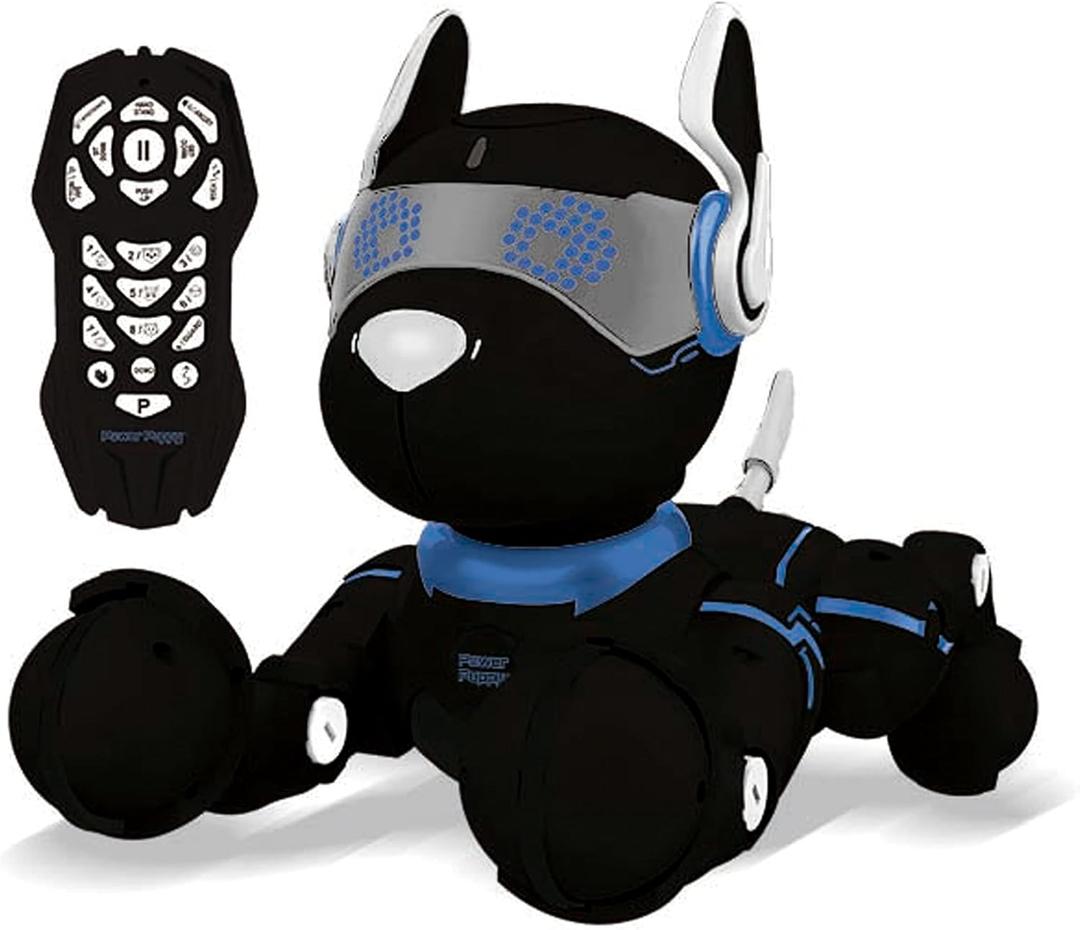 LEXiBOOK Power Puppy - My Smart Robot Dog - Programmable Robot with Remote Control, Training Function, Dances, Sings, Light Effects, Rechargeable Battery, Children's Toy - DOG01BK