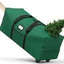 Christmas Tree Storage Bag with Rolling Wheels, Fits for 9ft Xmas Artificials, Large Xmas Storage Container with Reinforced Carry Handles and Fixed Buckle, 600D Oxford Cloth, Dual Zippers