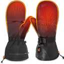 KastKing Calido Heated Mittens for Men, Rechargeable Heated Gloves for Ice Fishing Skiing, Flip-Top Design, Water-Resistant, XL
