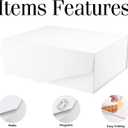 BLK&WH 5 Extra Large Gift Box with Lid 19.2x15.8x7 Inches, White Gift Box Closure Lid for Clothes and Large Gifts (Matte White)