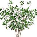 Htmeing Artificial Eucalytus Green Branches Faux Ficus Twig Home Office Shop Decoration (5 pcs)