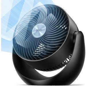 Dreo Fan for Bedroom, Table Air Circulator for Whole Room, 11 Inch, 40ft Strong Airflow, 120 adjustable tilt, 28db Low Noise, Quiet, 3 Speeds, 2025 New Desk Fan for Office, Kitchen, Home (Black)