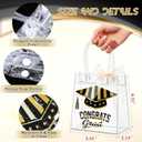 Aliceset 24 Pcs 2026 Graduation Gift Bags with Handles Clear Congrats Party Favor Tote Bag Reusable PVC Goodie Handbags for Graduation Party Decoration Supplies, 6.31"x 5.91"x 3.15"