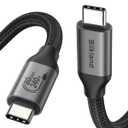 Silkland 80Gbps USB 4 Cable for Thunderbolt 5 Cable 5FT, [USB-IF Certified] 120Gbps Bandwidth for 16K/Dual 8K, 240W, Braided USB C Video Cable Compatible Thunderbolt 4/5, SSD, MacBook M4 Pro,Dock,eGPU