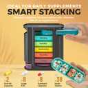 Stackable Daily Pill Organizer - (4 Times a Day) Weekly Medication Reminder - Premium Weekly AM/PM Pill Box with 7 Individual Stacking Cases, a Everyday Medicine Organizer for Vitamins