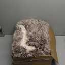 Calming Dog Beds & Cat Cave Bed with Hooded Cover, Removable Washable Round Beds for Small Medium Pets, Anti-Slip Faux Fur Fluffy Coved Bed for Improved Sleep, Fits up to 15/25 lbs(Medium,24"x24") (Coffee)