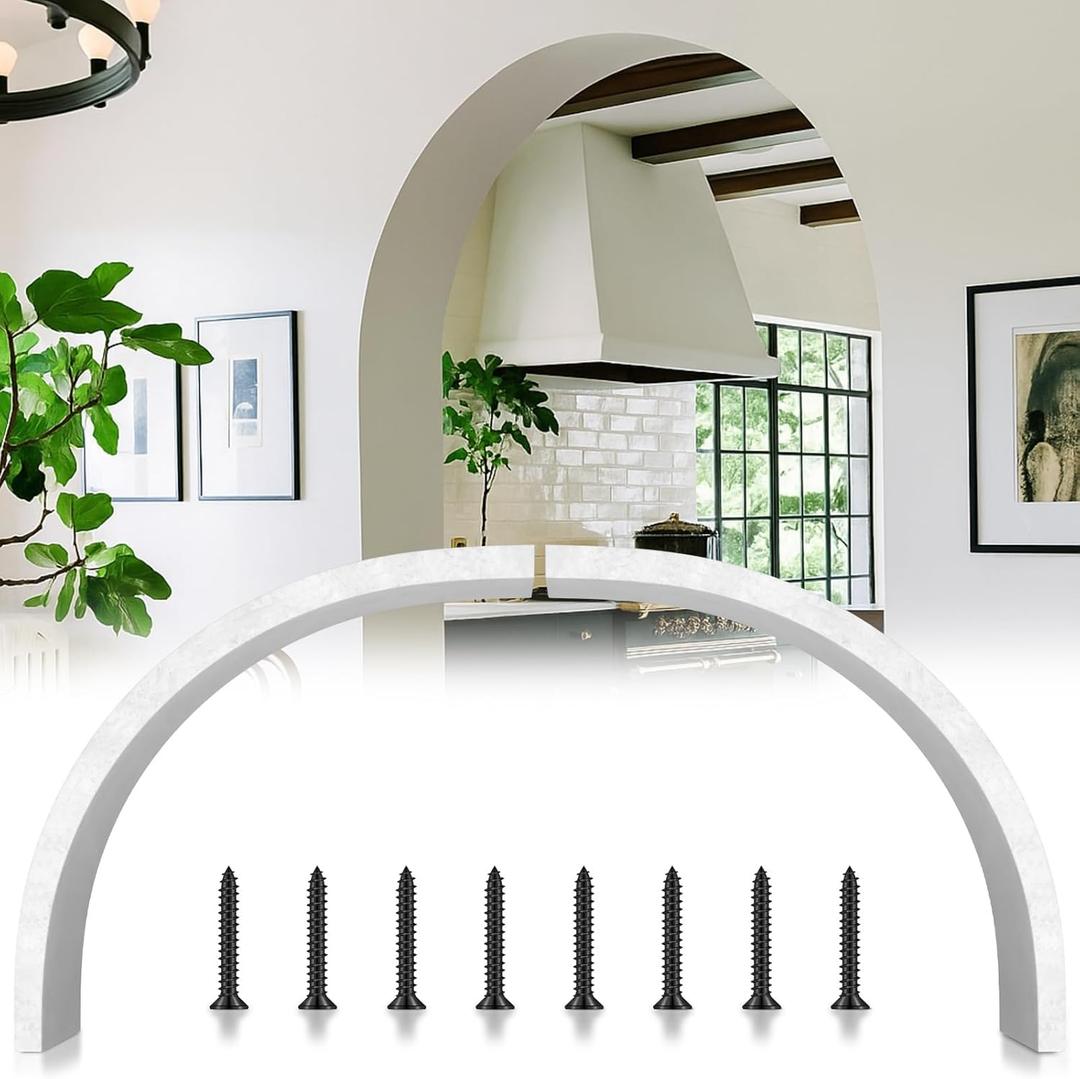 2 Pcs Rounded Doorway Arch Kit 11", 5 9/10" Wide DIY Interior Doorway Pre curved Drywall Full Half Circle Top Round Arch Kit for Livingroom
