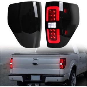 LED Tail Lights for F150 09-14, Upgrade Full LED Smoked Lens Brake Stop Reverse Lights Rear Lamps for Ford F-150 2009-2014 Accessories (2PCS, Passenger & Driver Side)