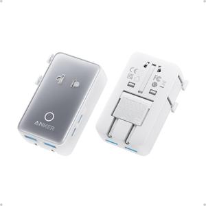 Anker Nano Travel Adapter, 5-Port Power Adapter with 1 AC, 2 USB-A, and 2 USB-C Ports, Smart Temperature Control, Compatible with Over 200 Countries, Not a Voltage Converter, Ideal for Travel (1-Pack) (White)