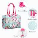 LitBear Mommy Bag for Hospital, Hospital Tote for Labor and Delivery, Large Capacity Waterproof Mommy Organizer, Multifunction Overnight Tote for Women, Mom Bag with Straps (Blue Floral)