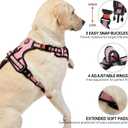 NESTROAD No Pull Dog Harness, Adjustable Oxford Medium Dog Harness with Leash, Reflective No-Choke Pet Vest Harness with Easy Control Soft Handle for Dogs(M, Pink)