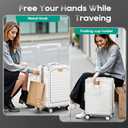 Joyway 20 Inch Carry on Luggage with Aluminium Frame and Front Pocket, PC Hardshell Suitcase with USB Port and Cup Holder, 21.5x14.2x9 Airline Approved, Luggage with Spinner Wheels and TSA Lock(White)