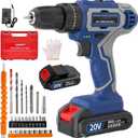 Cordless Drill with Battery and Charger, 20V Cordless Hammer Drill Kit, 30Nm Torque, 3/8" Keyless Chuck, 2-Speed for Home Repair and DIY Projects (1 Battery)