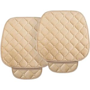 Seat Cover 2 Pack Universal Front Seat Protector, Soft Comfort Car Interior Accessories for Most Vehicles, SUVs and More (Beige)