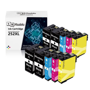 Msudoku Remanufactured Ink Cartridges Replacement for Epson 252XL Combo Pack (10 Pack) to Use with Workforce WF3640 WF3620 WF7720 WF7710 WF7210 WF7110 (4 Black, 2 Cyan, 2 Magenta, 2 Yellow)