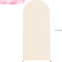 Wokceer 6FT Wedding Arch Backdrop Cover Spandex Fitted Beige Arch Covers Round Top Chiara Arches Cover for Wedding Birthday Party Ceremony Banquet Decoration