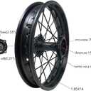 MYK Wheel Rim Rear 1.85x14" fits tire 90/100-14, Compatible with Tao Tao DB17 and many other models Dirt Bike Off Road Motorcycles 125cc