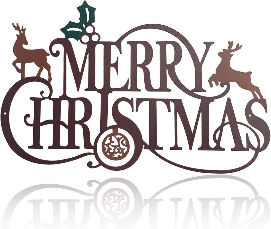 christmas metal wall decor - merry christmas neon sign for indoor wall, festive cuadros de navidad para pared (Large)