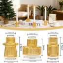 WELLIFE 6 Pcs Amber Glass Candle Holder, Taper Candle Holder, Amber Glass Candlestick Holder for Party, Wedding Decorations, Table Centerpieces and Thanksgiving