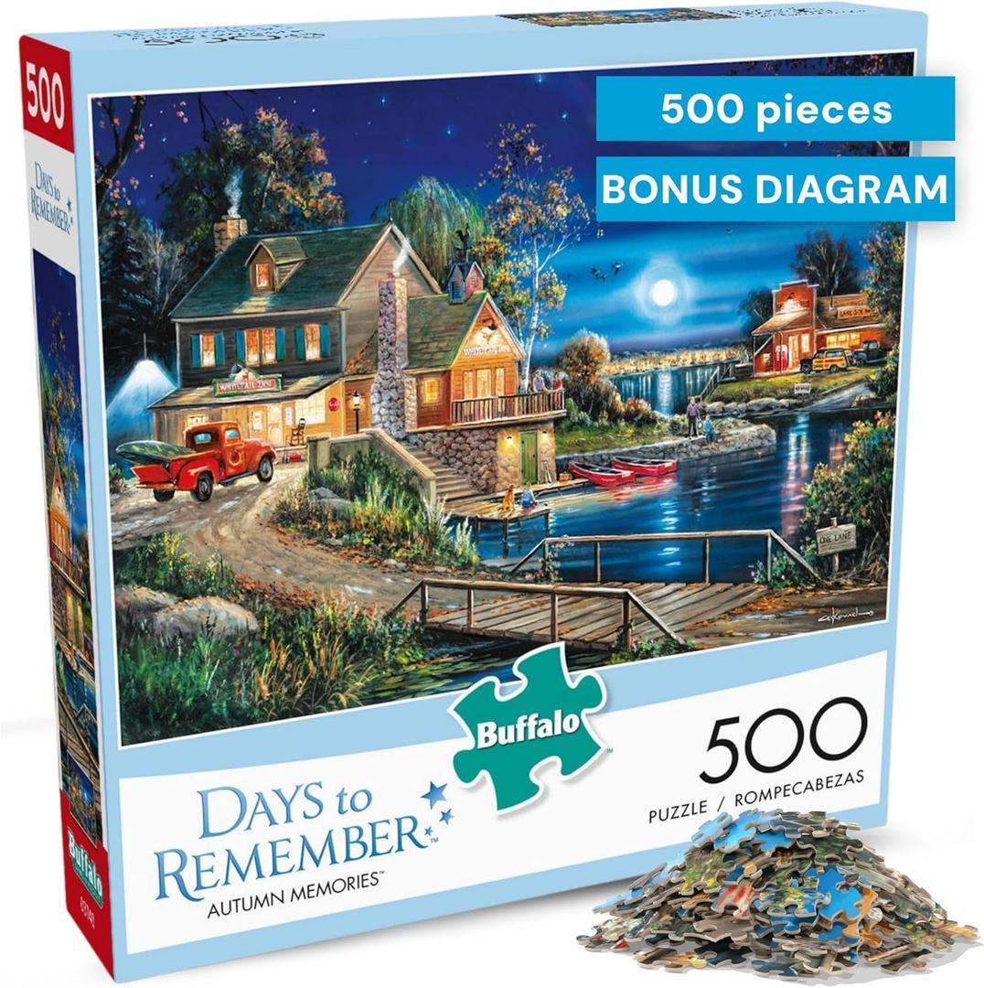 Buffalo Games - Days to Remember - Autumn Memories - 500 Piece Jigsaw Puzzle For Adults - Challenging Puzzle Perfect for Game Nights - 500 Piece Finished Size Is 21.25 x 15.00