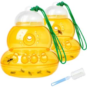 2 Pack Wasp Traps Outdoor Hanging Yellow Jacket Trap Carpenter Bee Traps for Outside, Hornet Trap Plastic Bee Catcher Wasp Killers for Garden Farm