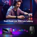 TECKNET Wireless Gaming Mouse Rechargeable - 8000 DPI, Long-Lasting 100Hrs Battery, RGB Backlit, 6 Programmable Buttons, Dual Connectivity (2.4G + USB-C) for PC, Mac, Laptop - Black