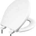 BEMIS 790TDGSL Commercial Heavy Duty Closed Front Toilet Seat with Cover, Industrial No Slam Seat with Secure Installation, Made in USA, Round, White