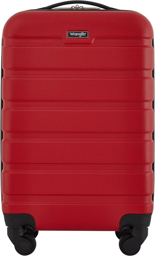 Wrangler 22" Hardside Spinner Carry-On Luggage, Salsa Red