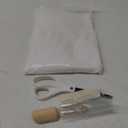 LAMORGIFT 8LB Candle Sand- White Candle Beads, Sand Wax, Pearled Candles with Wicks (50 Pcs) & Wooden Spoons, Unscented for Powder Candle Making, Candles Refill Kit