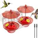 Window Hummingbird Feeder with Strong Suction Cups, 2.6 oz Window-Mounted Small Hummingbird Feeder with Bee-Proof Ports & Dual Sun Shades-Easy to Fill & Clean for Close-Up Bird Watching