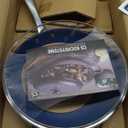 Blue Diamond 12" Nonstick Frying Pan with Lid, Diamond Infused PFAS & PTFE-Free Ceramic Skillet, Dishwasher & Oven Safe, Stay Cool Handle, Durable Non Toxic Metal Utensil Safe, Glass Lid, Blue