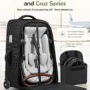YOREPEK Padded Stroller Travel Bag with 2 Smooth Wheels | for UPPAbaby Vista V2/V3 & Cruz V2 (Rear Wheels Removal Needed), Wheels Storage Bag, Dual Handles, Quick Roll-up Foldable
