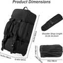 Rolling Duffle Bag with Wheels, 90L 32-inch Large Foldable Travel Duffel Bags Durable Tear-resistant Heavy-duty Luggage Bag (Black)