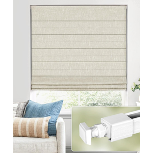 UNISHADES No Drill Cordless Roman Shades, Room Darkening, 29×48 in Beige
Cordless fabric shades with polyester material provide room darkening, easy installation without drilling